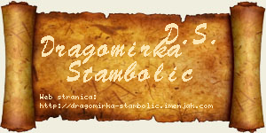 Dragomirka Stambolić vizit kartica